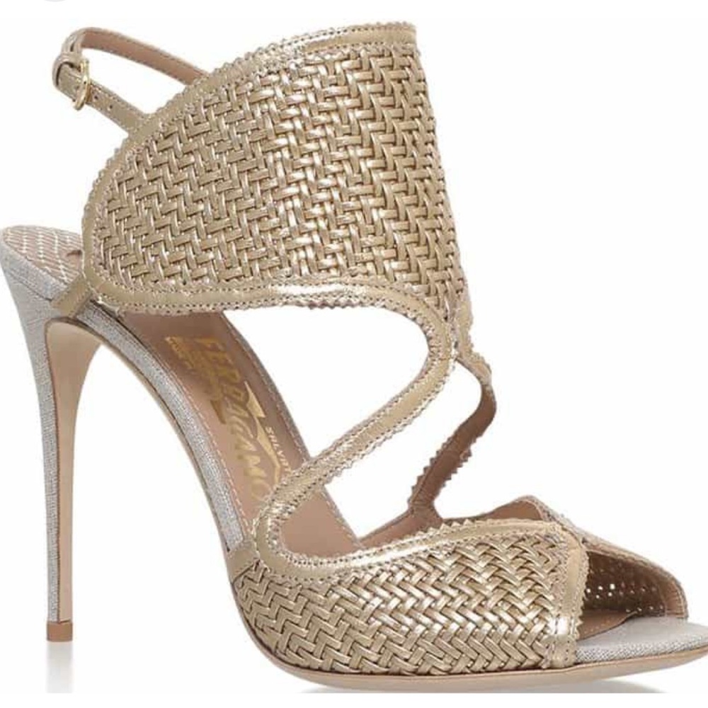 Salvatore Ferragamo Gold Pumps Heels